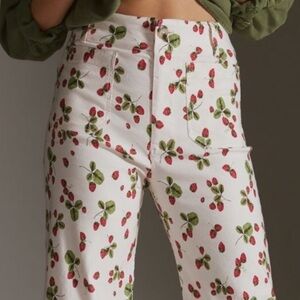 The Colette Strawberry 🍓 Cropped Wide-Leg Pants by Nicole Miller Maeve